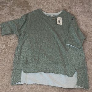 Oversized Green Mid Sleeve Sweater